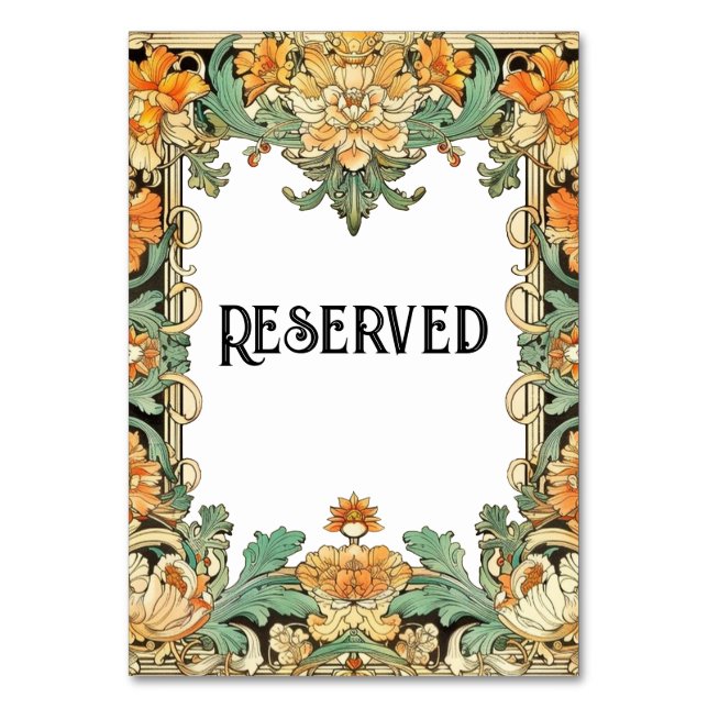 Intricate Motif Filigree, Clear Center Table Sign Tischnummer (Vorderseite)