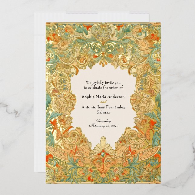 Intricate Motif & Filigree Verzauberung, Folieneinladung (Briefumschlag)