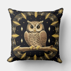 Intricate Night Owl Illustration Kissen