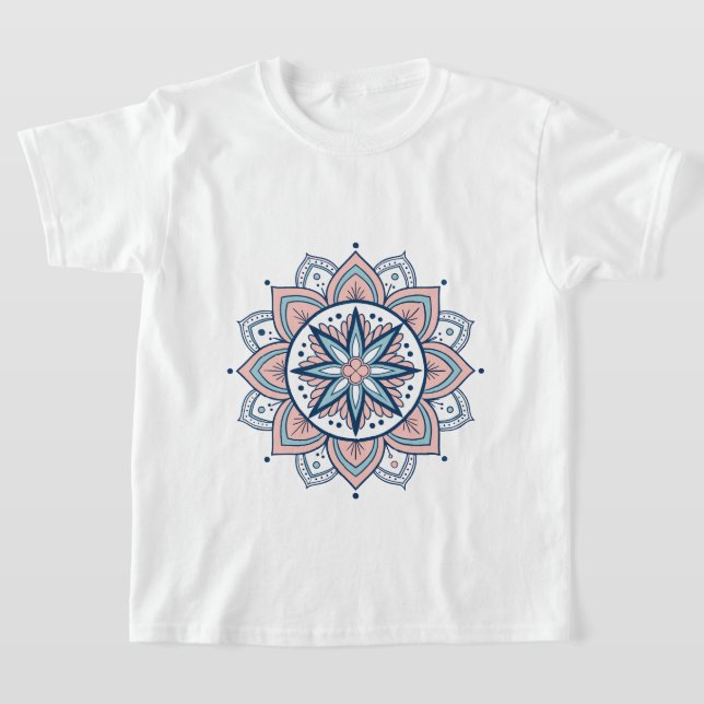 Intricate Pastel Floral Mandala T-Shirt (Ablage )