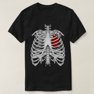 Intricate Ribcage and Heart Illustration T-Shirt