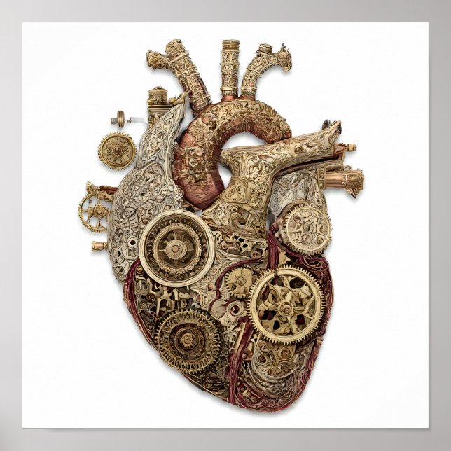 Intricate Steampunk Art: Ornate Organ Clockwork Poster (Vorne)