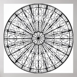 Intricate Symmetrical Pattern: Radial Mandala Poster