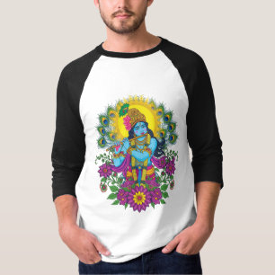 Intricate traditionelle Lord Krishna Kunst T-Shirt