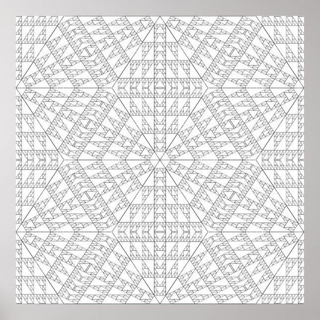 Intricate Triangle Mosaic Mandala Pattern Design Poster (Vorne)