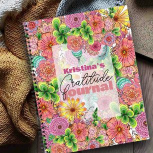 Intricate Vibrant Artistic Hand gezeichnet Florals Notizbuch