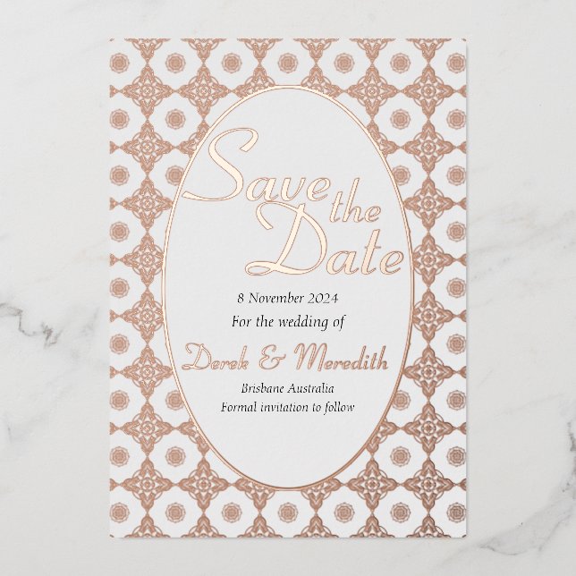 Intricate Wedding Save the Date Einladung (Vorderseite)