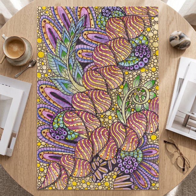 Intricate Zen-Doodle Abstracte Blumenkunst Puzzle (Von Creator hochgeladen)