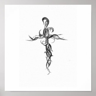 Intricated Cross Print Poster