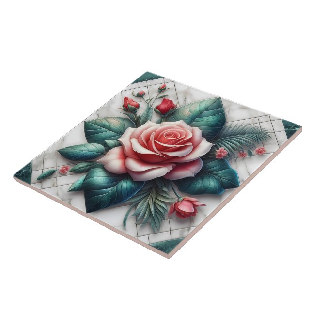 Intricated floral Tile Mosaik Artwork Fliese (Seite)