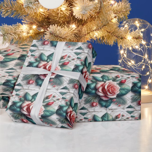 Intricated floral Tile Mosaik Artwork Geschenkpapier (Feiertage)