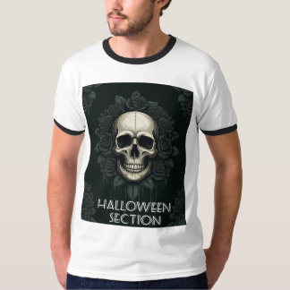 Intricentierte Halloween-Doodle-Kunst mit dunklem T-Shirt
