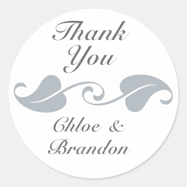 Intricentierte Reben Danke, dass Sie Aufkleber (Vorderseite)