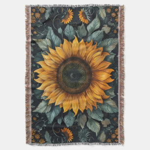 Intricentierte Sonnenblume Botanische Kunst Decke