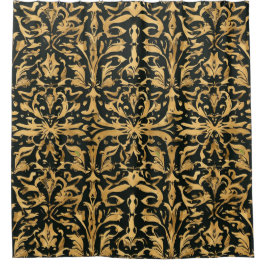 Intricentiertes goldenes Ziermuster Duschvorhang