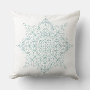 Intricentive Blue Snowflake Design Kissen