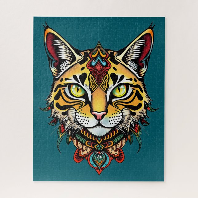 Intricsive Stamm Wildcat mit farbenfrohen Pat Puzzle (Vertikal)