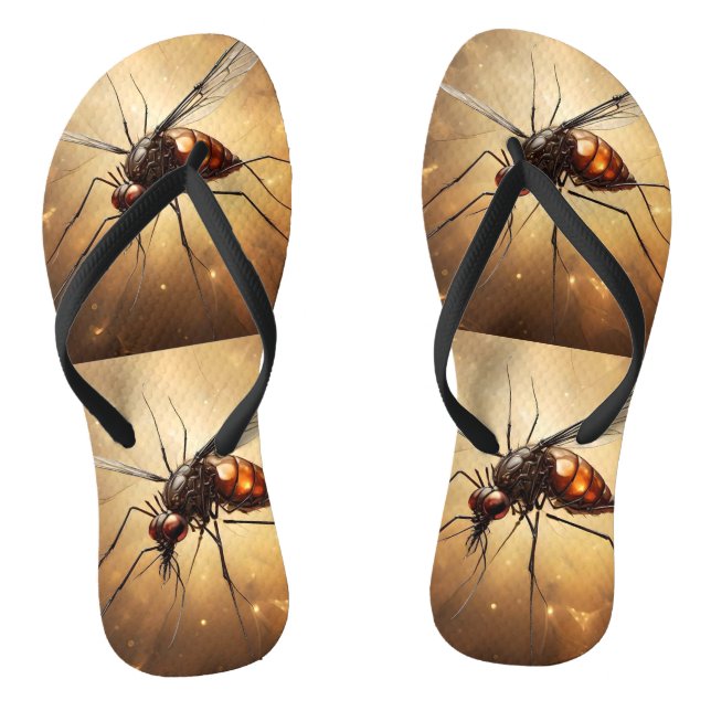 Intrictive Flügel: Das Moskito Fraktal Art Flip Flops (Fußbett)
