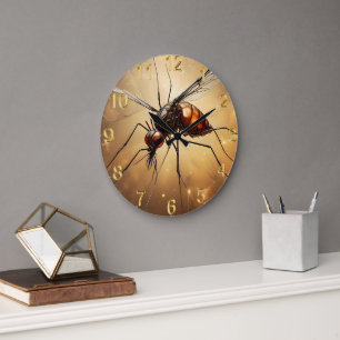 Intrictive Flügel: Das Moskito Fraktal Art Große Wanduhr