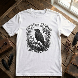 Intrigante Gothic-Raben-Schrift Dark-Academia-Kuns T-Shirt
