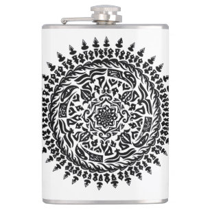 Intrigante Stammes-Mandala-Geometrie-Flasche Flachmann
