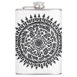 Intrigante Stammes-Mandala-Geometrie-Flasche Flachmann