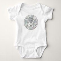 Intrigantes Hot-Air-Ballon-Mandala-Babysuit