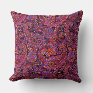 Intrigantes Paisley-Design in reichhaltigem Rot un Kissen