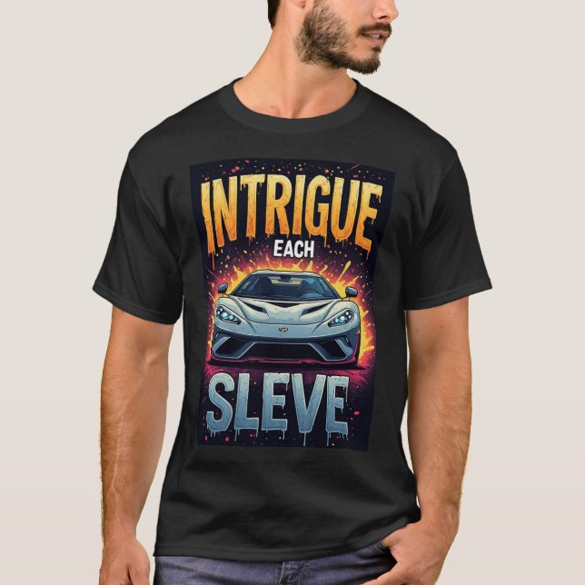 🏁 Intrige jeder Ärmel Silber-Sportwagen Luxus T-Shirt (Vorderseite)