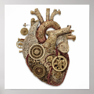 Intrige Kunst im Steampunk-Stil: Verzierte Orgelme Poster