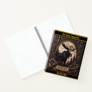 Intrigierende Elchskulptur in der Natur Notizbuch
