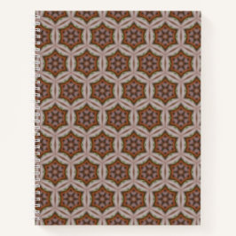 Intrigierendes geometrisches Sternmuster in Erdtön Notizbuch