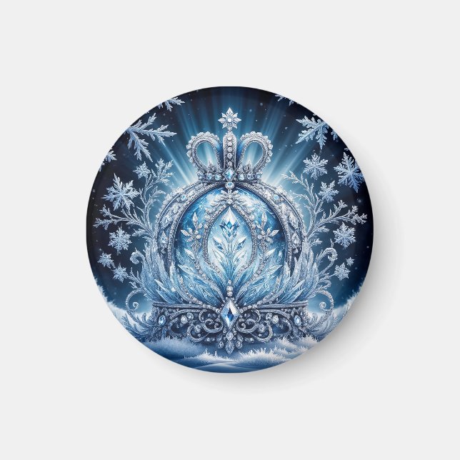 Intrikate, frostbedeckte Krone mit glühenden Edels Magnet (Vorne)