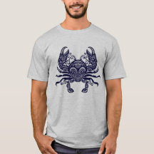 Intrikates Stammes-Mandala-Krebs-Ornat-T-Shirt