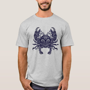 Intrikates Stammes-Mandala-Krebs-Ornat-T-Shirt T-Shirt