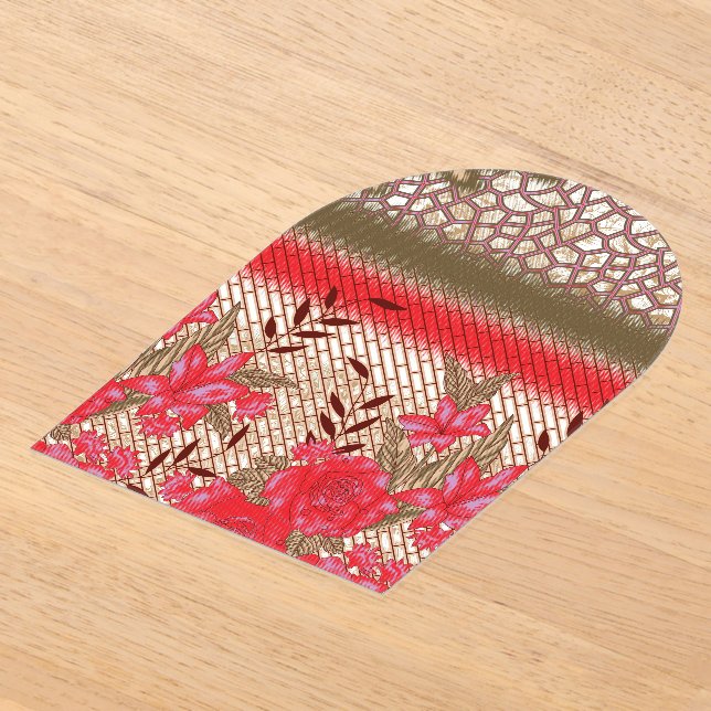 Intrikates Stoffdesign mit Blumenmuster Acryleinladungen (Ablage )