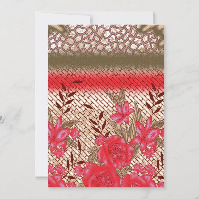 Intrikates Stoffdesign mit Blumenmuster Ankündigung (Vorderseite)