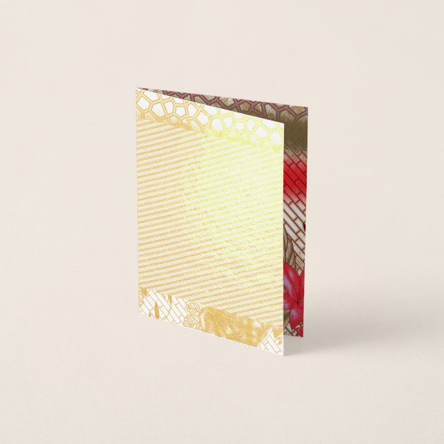 Intrikates Stoffdesign mit Blumenmuster Folienkarte (Vorderseite)