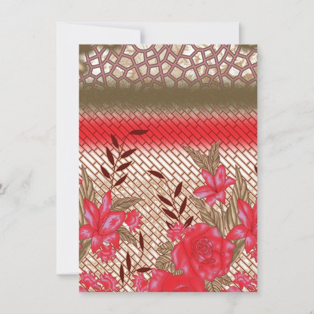 Intrikates Stoffdesign mit Blumenmuster Karte (Vorderseite)