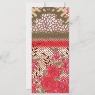 Intrikates Stoffdesign mit Blumenmuster Karte