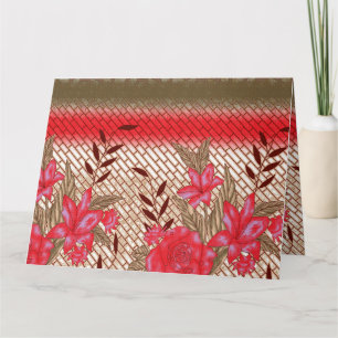 Intrikates Stoffdesign mit Blumenmuster Karte