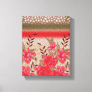 Intrikates Stoffdesign mit Blumenmuster Leinwanddruck