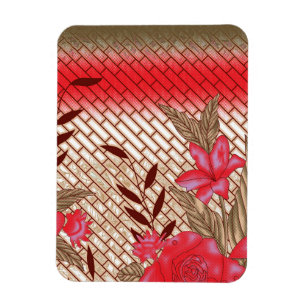 Intrikates Stoffdesign mit Blumenmuster Magnet