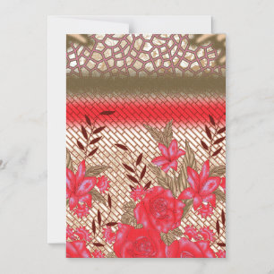 Intrikates Stoffdesign mit Blumenmuster Magneteinladung