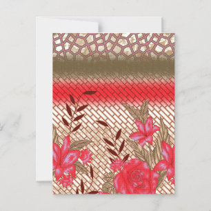 Intrikates Stoffdesign mit Blumenmuster Magneteinladung