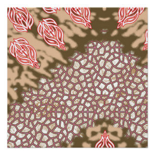 Intrikates Stoffdesign mit Blumenmuster Poster