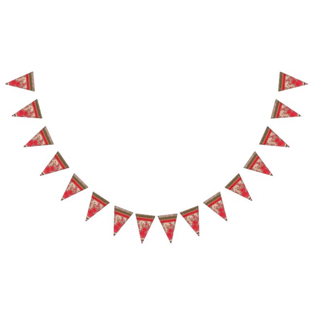 Intrikates Stoffdesign mit Blumenmuster Wimpelkette (Alle)