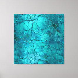 Intrikierte Risse, Linien in Aquamarin und Türkis Leinwanddruck