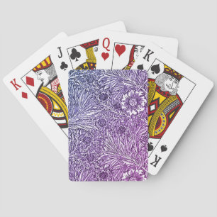 Intrikiertes Blumendesign in Lila Farben und Weiß Spielkarten