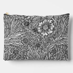 Intrikiertes Blumendesign in Schwarz und Weiß Zubehörtasche